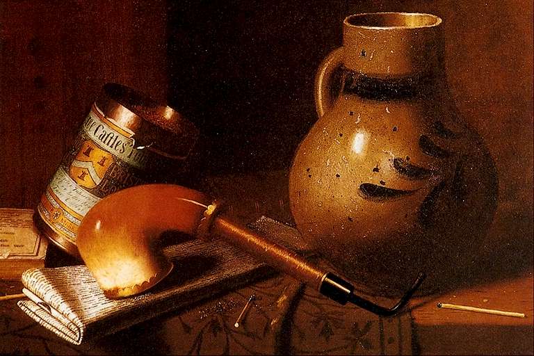 William Michael Harnett Still Life with Pipe and Tobacco